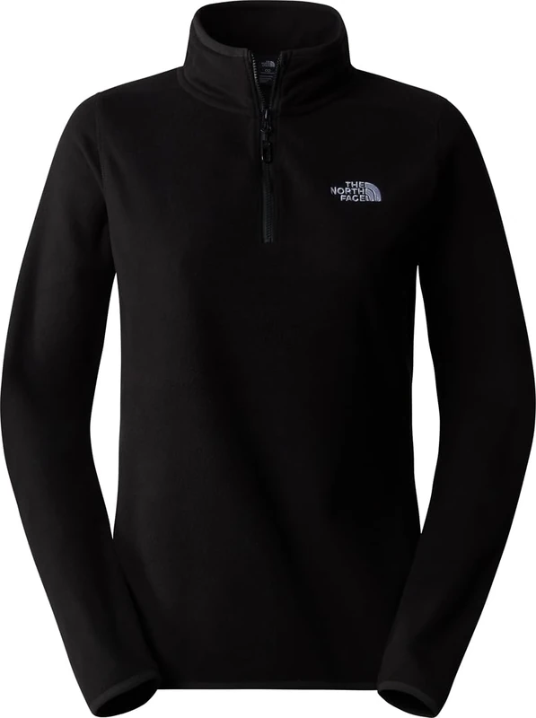 The North Face Women's 100 Glacier 1/4 Zip Sweatshirt, Tnf Black/Npf, XS