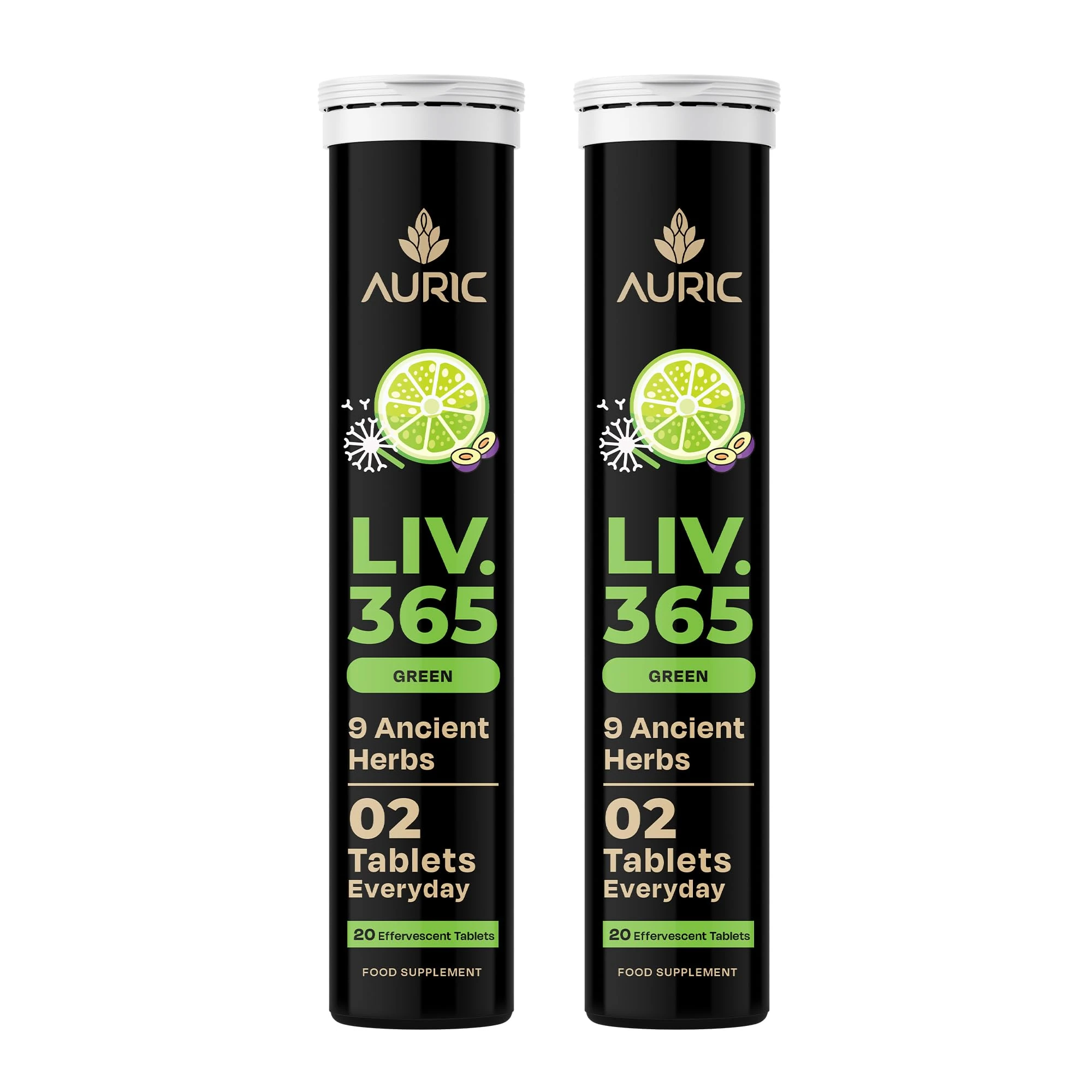 Auric Liver Detox effervescent 40 Tablets Supports Overall Wellbeing and Normal Body Functions | Made with Premium Herbal extracts | Drop - Fizz - Drink