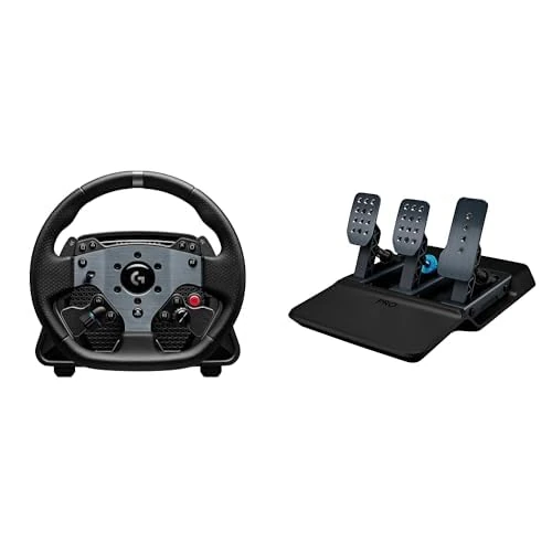 Logitech G PRO Racing Wheel, Direct Drive 11 Nm Force, TRUEFORCE Feedback + PRO Racing Pedals with 100kg Load Cell Brake, Fully Customisable + RS Shifter Handbrake, Playstation & PC - Black