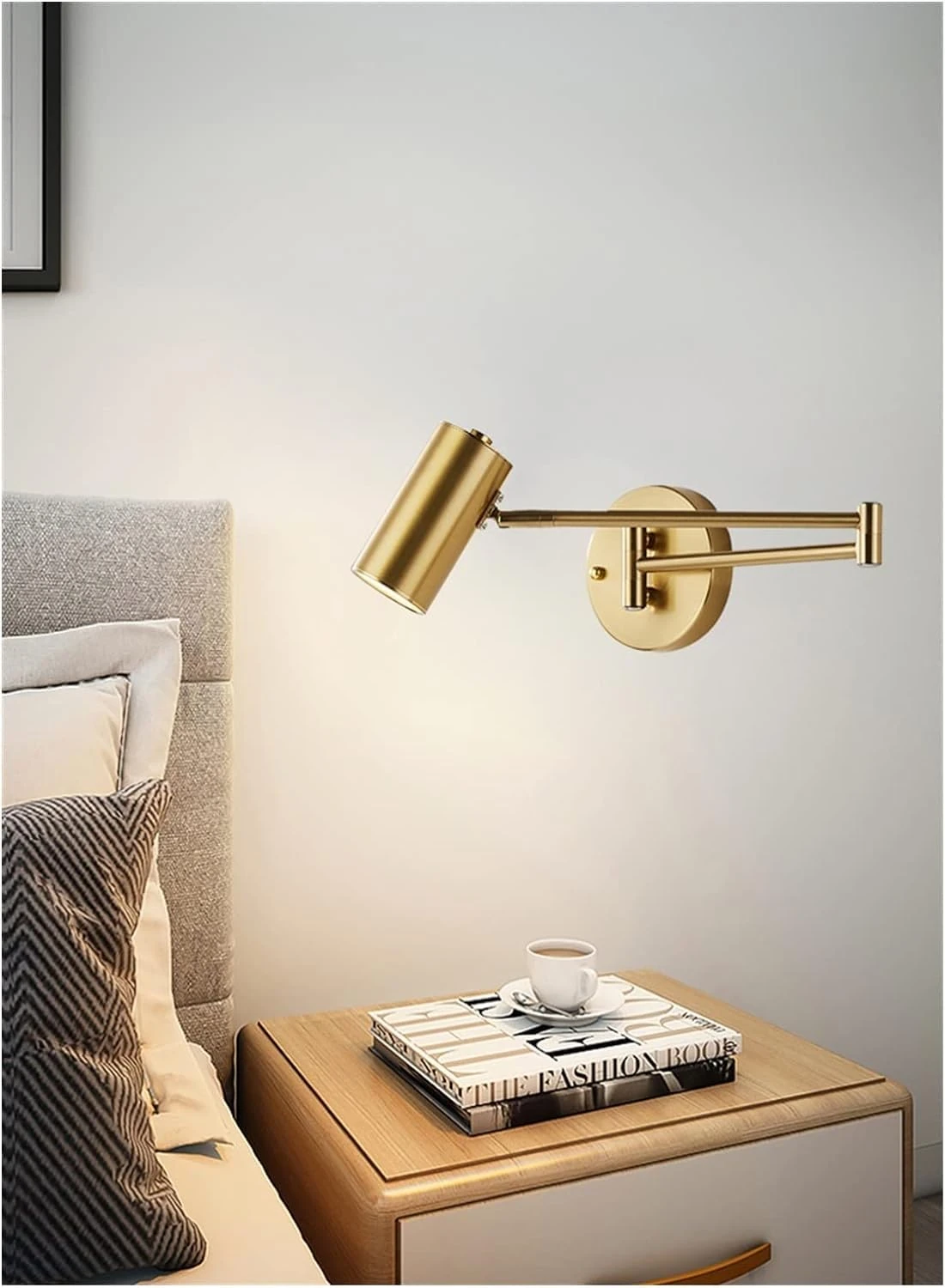 MUTTER Bedside Wall Lamp Bedroom Light Luxury Modern Minimalist Study Reading Rotating Telescopic Folding Rocker Wall Lamp,for Kitchens