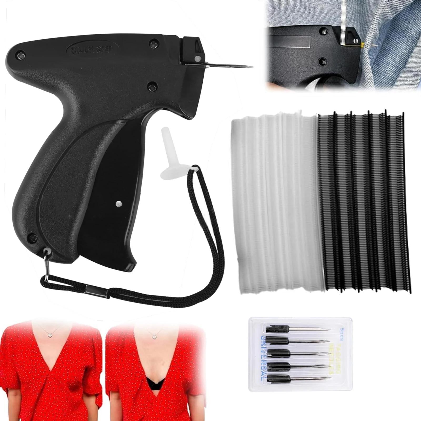 Stitchy Quick Clothing Fixer, Hand Sewing Machine Instant Button Garment Connector, Mini Quick Repair Garment Sewing Machine, Sewing Quilting Hemming Gun for Clothes(Black)