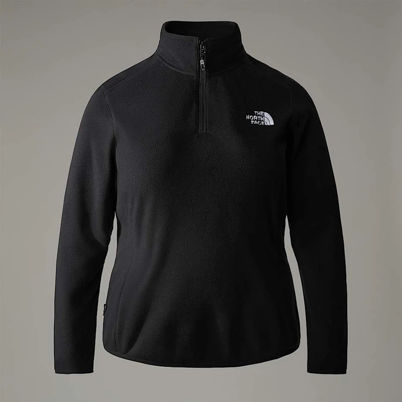 The North Face Women's Plus 100 Glacier 1/4 Zip Sweatshirt, Tnf Black/Npf, 24-26 - Image 1