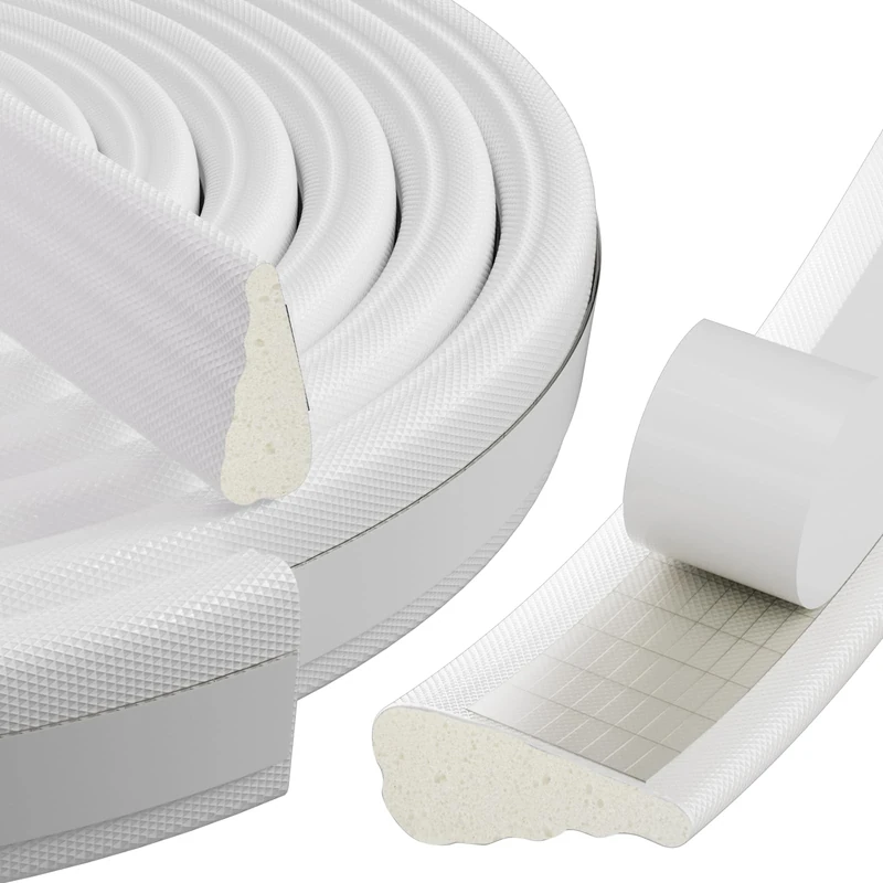 Draft Excluder for Doors and Windows,Self-Adhesive Wedge Window Seal Weather Strip,Foam Door Window Insulation Draught Excluder Tape for Soundproof Wind Blocker(300cm,White)