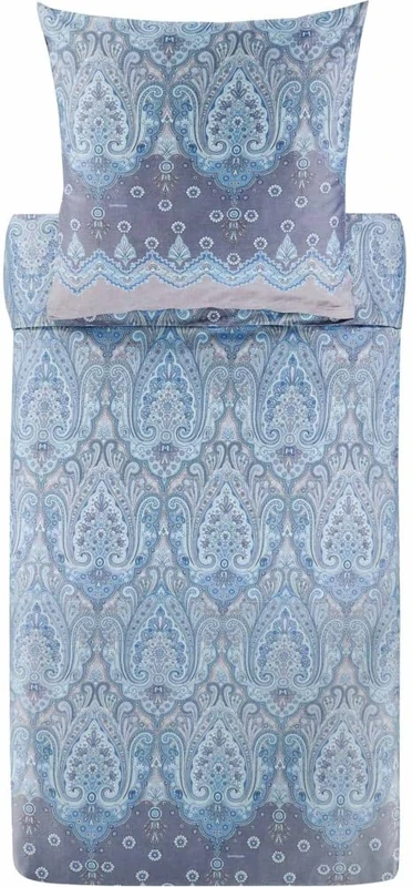 Bassetti Isolabella 9329937 Bed Linen + 2 Pillowcases 100% Cotton Satin Azzurro C1 Dimensions: 200 x 200 cm + 2 K 80 x 80 cm