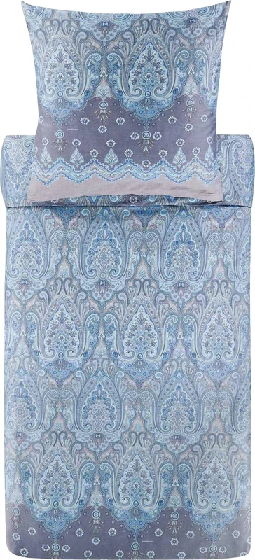 Bassetti Isolabella 9329903 Bed Linen + 1 Pillowcase 100% Cotton Satin in Azure Blue C1, Dimensions: 135 x 200 cm + 1 K 80 x 80 cm