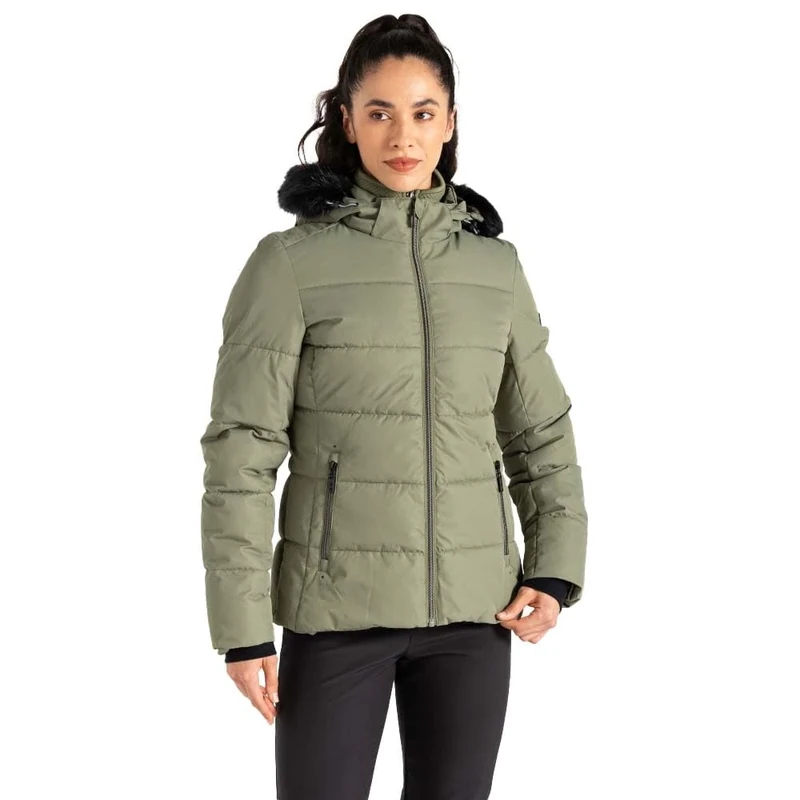 Dare2B Womens Glamorizev Ski Jacket, Olivine Green, 12 EU