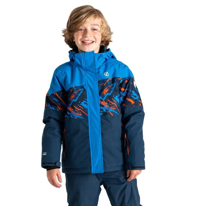 Dare 2b Unisex Kids Humouriiijacket Ski Jacket, Athletic Blue Camo Print, 3-4 Years EU