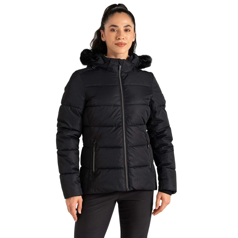 Dare2B Womens Glamorizev Ski Jacket, Black, 14 EU