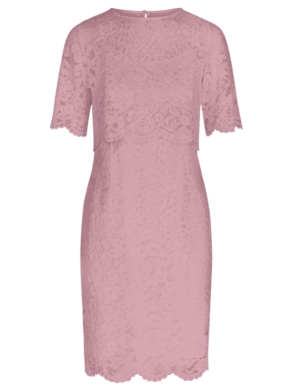 APART Fashion Women's Spitzenkleid mit Spitzenjäckchen Cocktail Dress, Mauve, 10