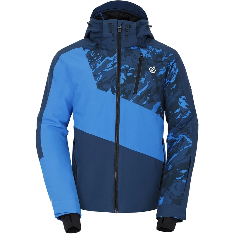 Dare2B Mens Baseplate Ii Ski Jacket, Moonlight Denim/Athletic Blue Mountain Print, XXL EU