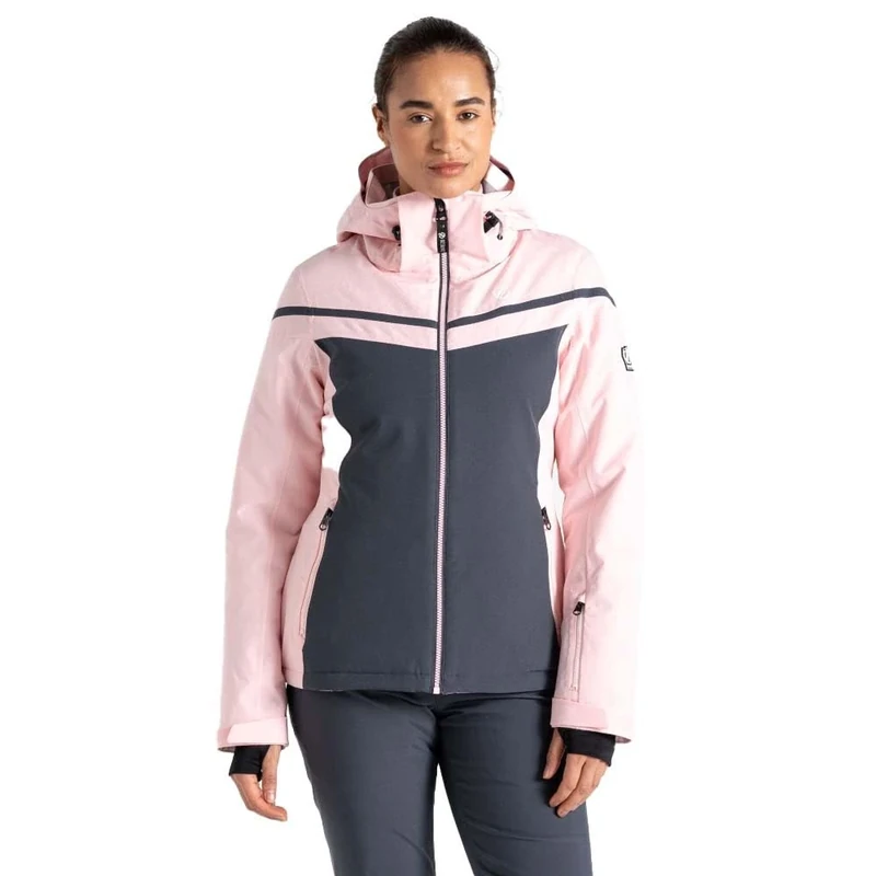 Dare2B Womens Flurry Ski Jacket, Rose Pink Grey, 12 EU
