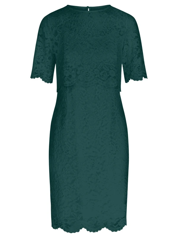 APART Fashion Women's Spitzenkleid mit Spitzenjäckchen Cocktail Dress, Emerald, 8