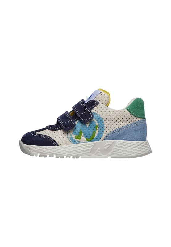 Naturino JESKO 2 VL. Calf PERF./Suede Navy-Milk-Celeste, Children and Teenagers Crib Shoe, Bleu,