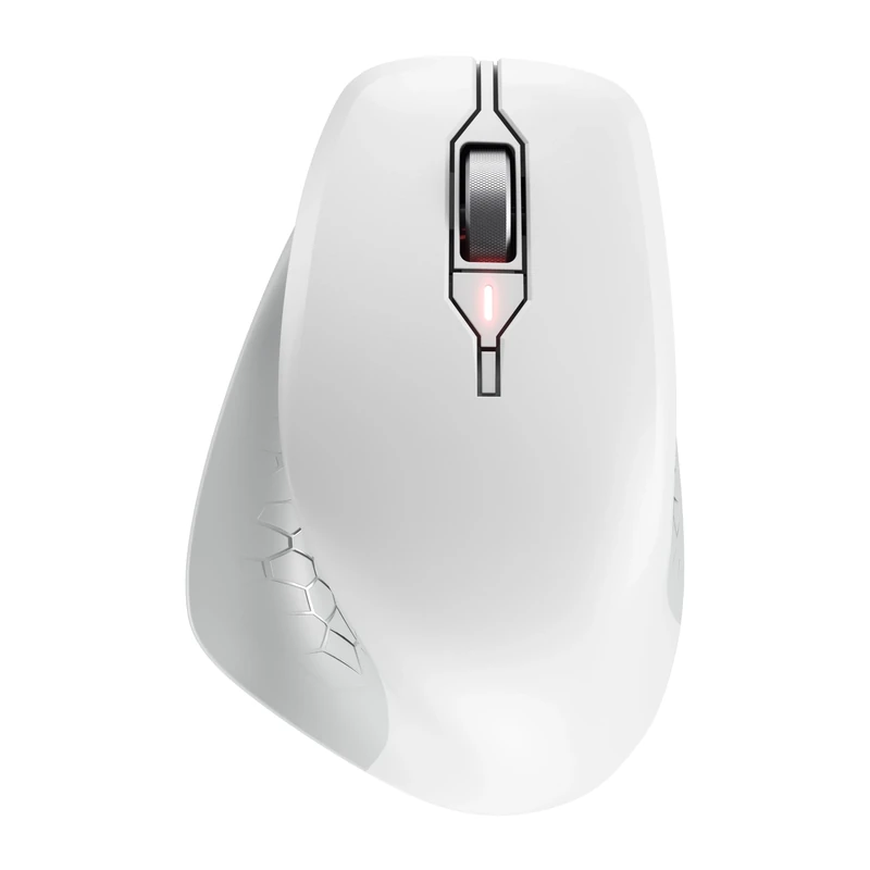 CHERRY STREAM MOUSE COMFORT, Wireless Ergonomic Mouse with Rubberised Thumb Rest, Especially for Right-Handers, 2.4 GHz Wireless, 6 Whisper-Quiet Buttons, White
