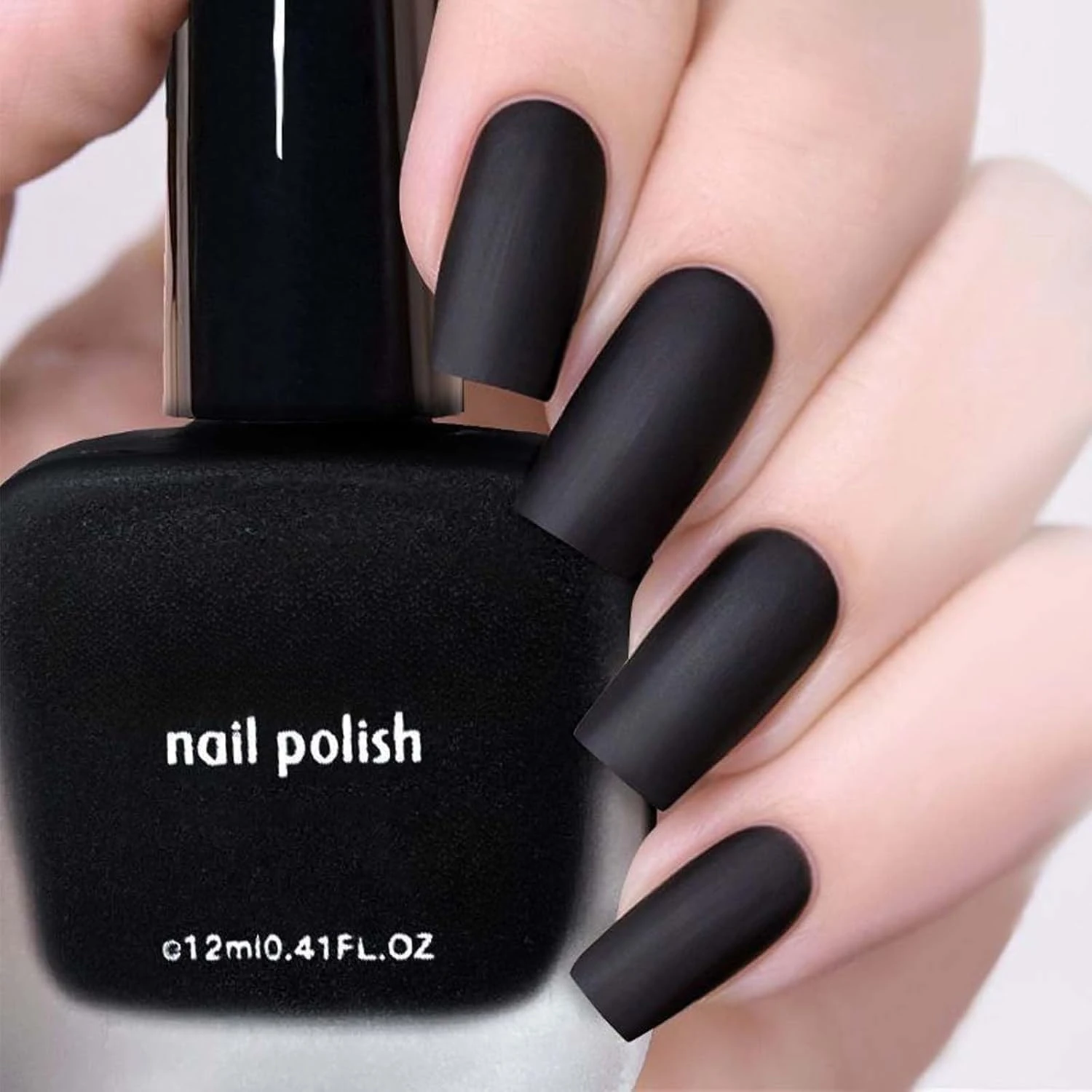 Black Nail Polish, Matte Nail Polish, Quick-drying, No Need for UV Curing, Perfect for Women During Winter or Christmas, Apply base coat to strengthennails