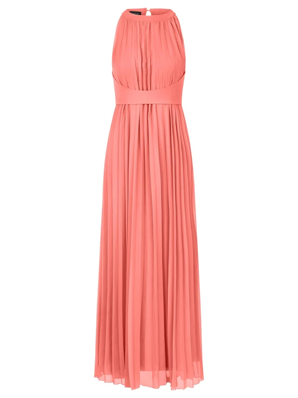 APART Fashion Women's Chiffonkleid Dress, Coral, 16