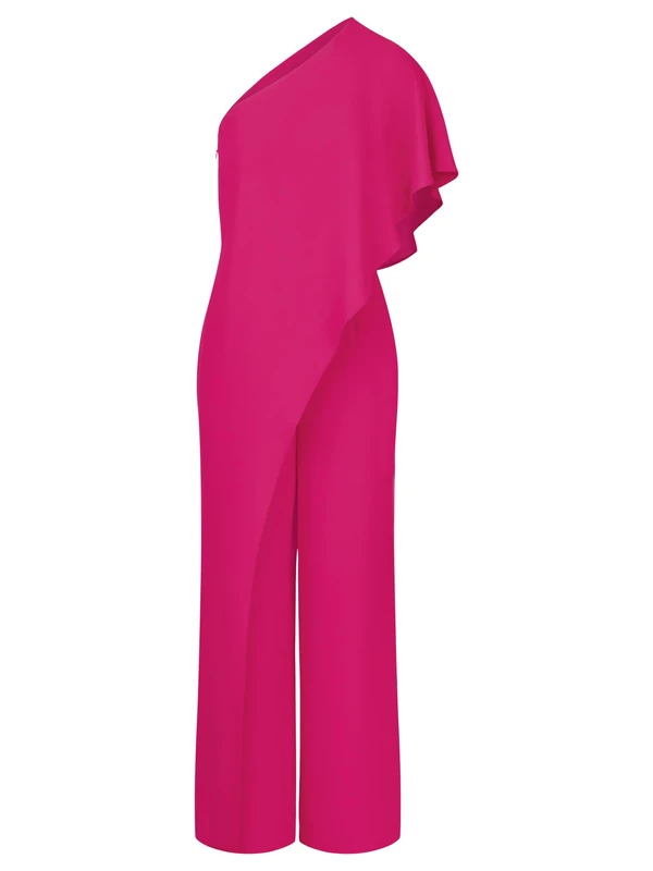 APART Fashion Women's Overall One-Shoulder Jumpsuit, Pink, Standard Size