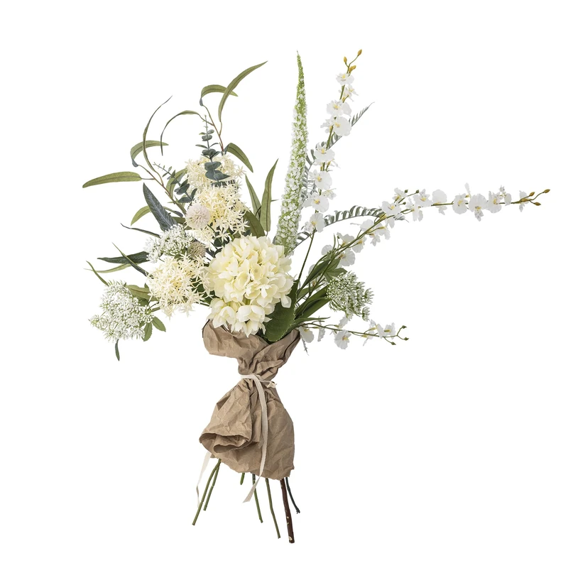 Bloomingville Symphony Artificial Flower Bouquet, White, Plastic, Depth 30 x Height 103 cm - Image 1