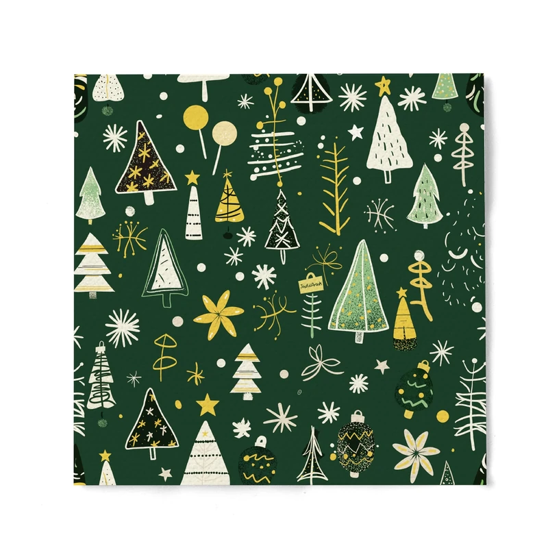 JoyfulArtink Disposable Cocktail Napkins, Decorative Beverage Guest Napkin for Decoupage, Wedding, Anniversary, Birthday Party (Festive Green, 20-Count, Luncheon Size)