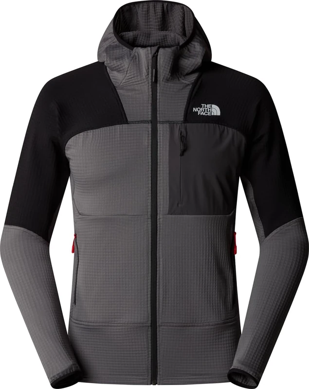 The North Face Men's Stormgap Powergrid Hoodie Jacket, Smoked Pearl/Tnf Black, XXL