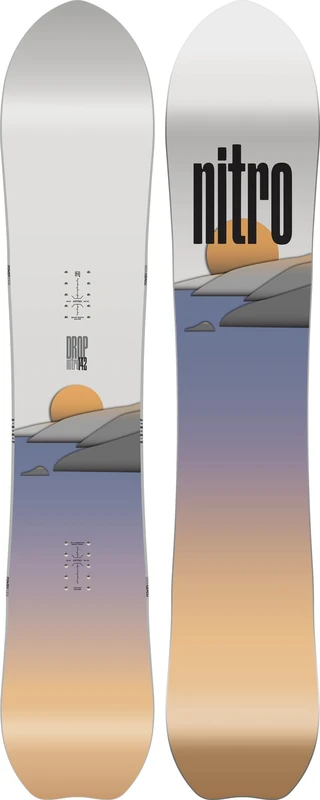 Nitro Snowboards Women's Drop Board '25 All-Mountain Freeride Girls Powder Carving Board Cam-Out Camber
