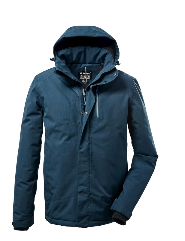 Killtec KOW 161 MN JCKT KG 43055-000 Men's Functional Outdoor Jacket with Zip-Off Hood, Dark Teal, 28
