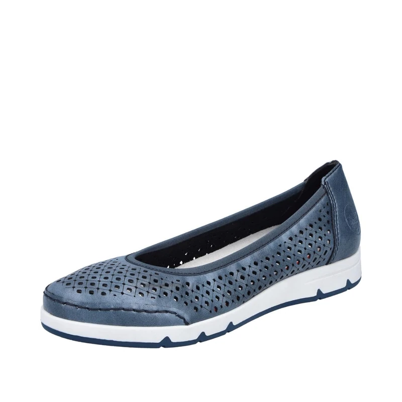 Rieker Women's L3065 Ballerina Shoes, Blue 14, 6 UK