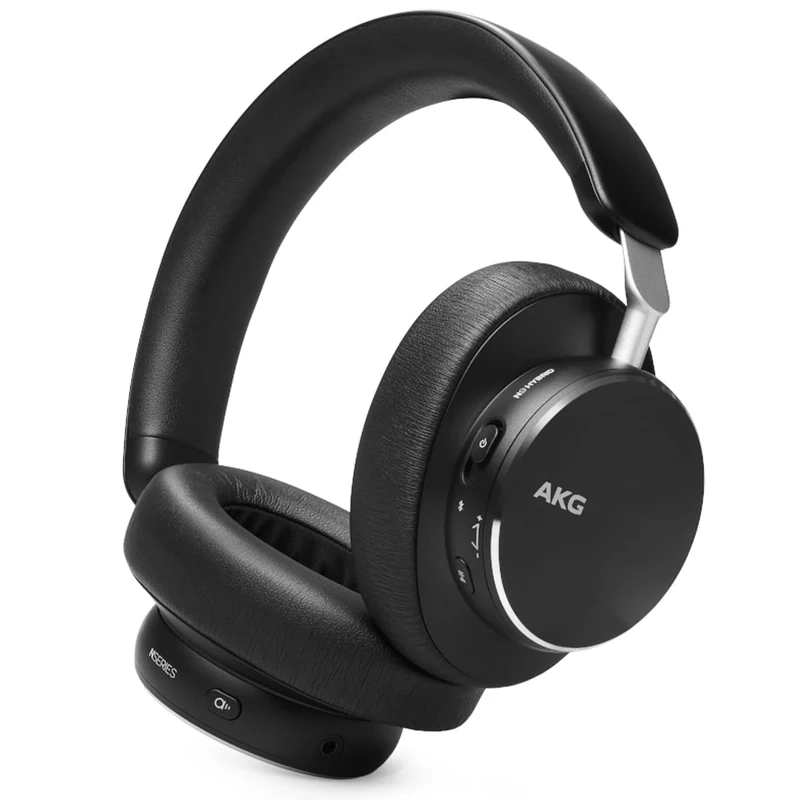 AKG N9 Hybrid Over-Ear Headphones – Wireless Crystal Clear Sound, True Adaptive Noise Cancelling, Zoom-Certified Call Quality, 100h Battery Life, Bluetooth, USB-C, Black
