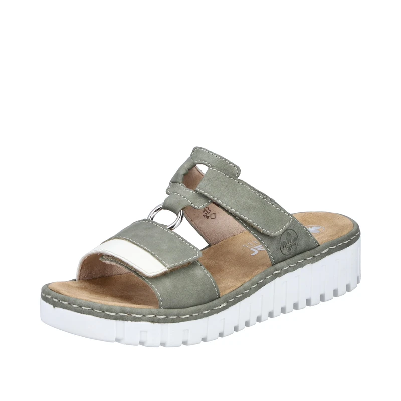 Rieker V1396-52 Womens Sandals Green Combination