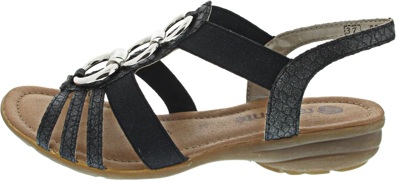 Remonte Women's R3605 Strappy Sandals, Grey, 37 EU, gray, 5 UK