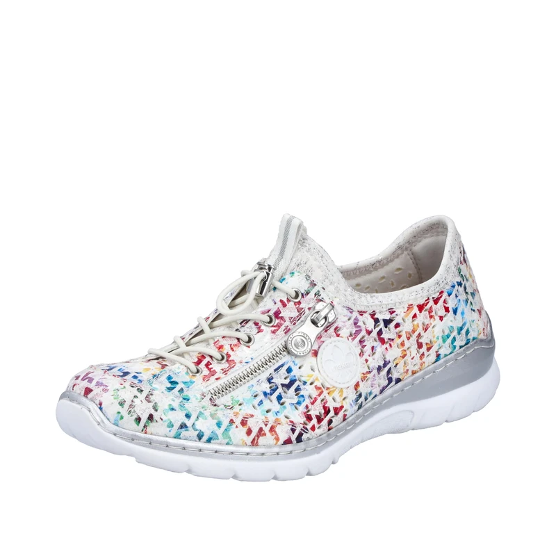 Rieker Lace-Up Multicoloured, Multi White Silver, 3.5 UK