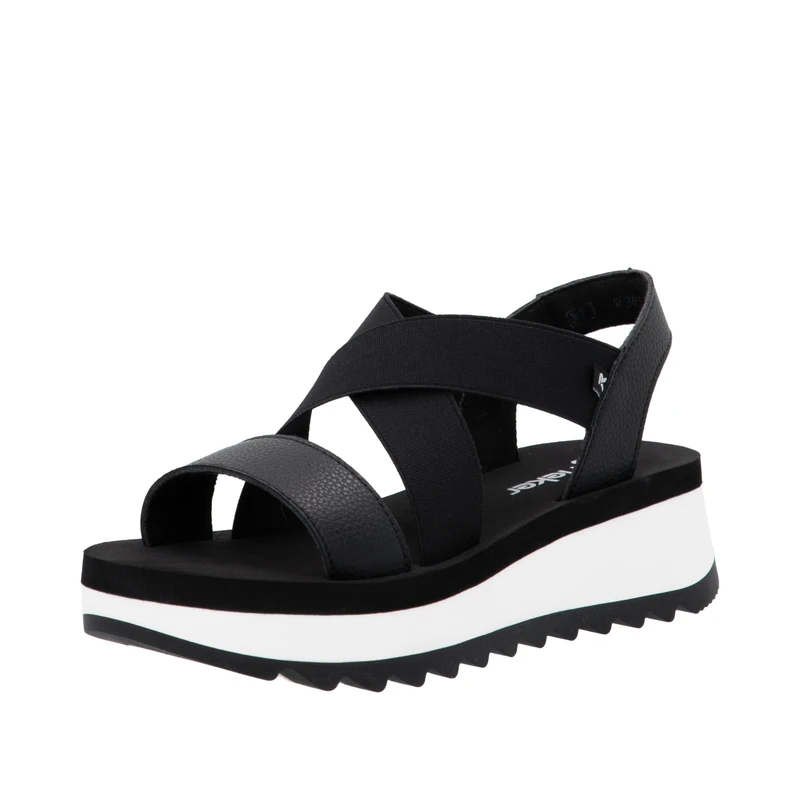 Rieker Women's W3053 Wedge Sandals, Black 00, 6 UK