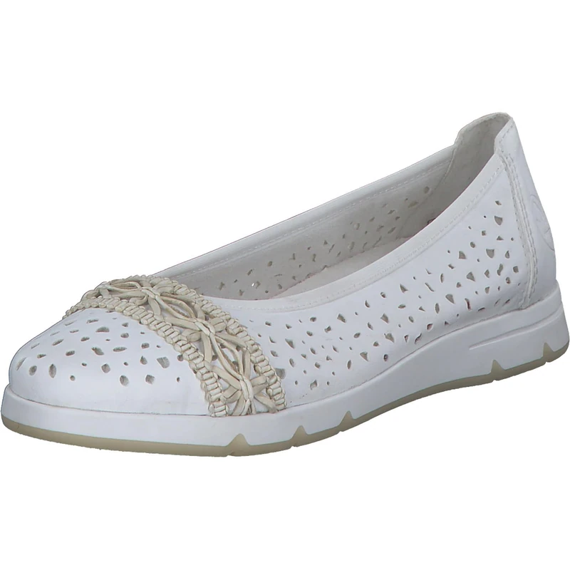 Rieker Women's L3062 Ballerina Shoes, White Off-White, 7.5 UK
