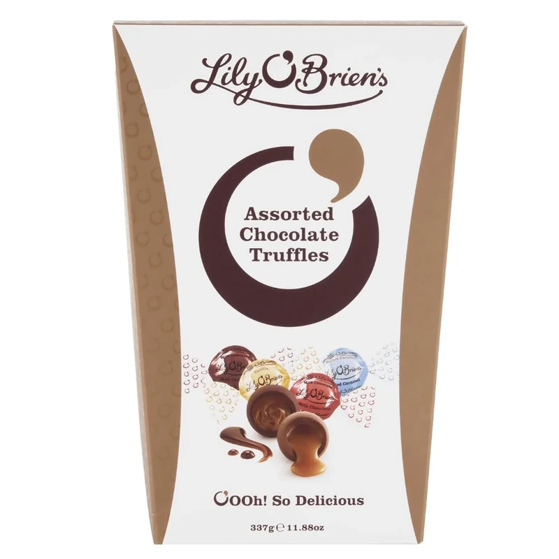 Lily O’Brien’s Assorted Chocolate Truffles 337g - Milk, Dark, Salted Caramel & Vanilla truffles - Gift, Sharing Box, Birthday, Celebrations, Thank you, Valentines Day, Mothers Day