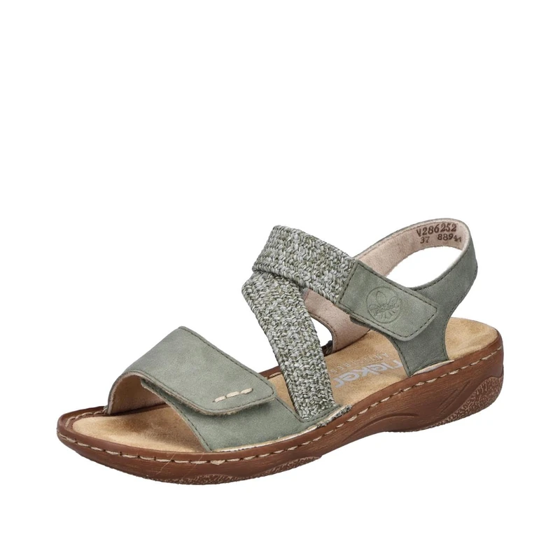 Rieker Women's V2862 Strappy Sandals, Green 52, 4 UK