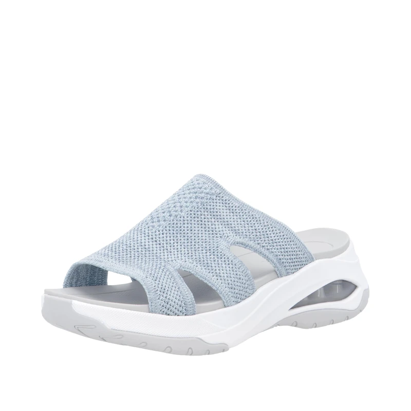 Rieker Women's mules in beige, Blue 10, 6 UK