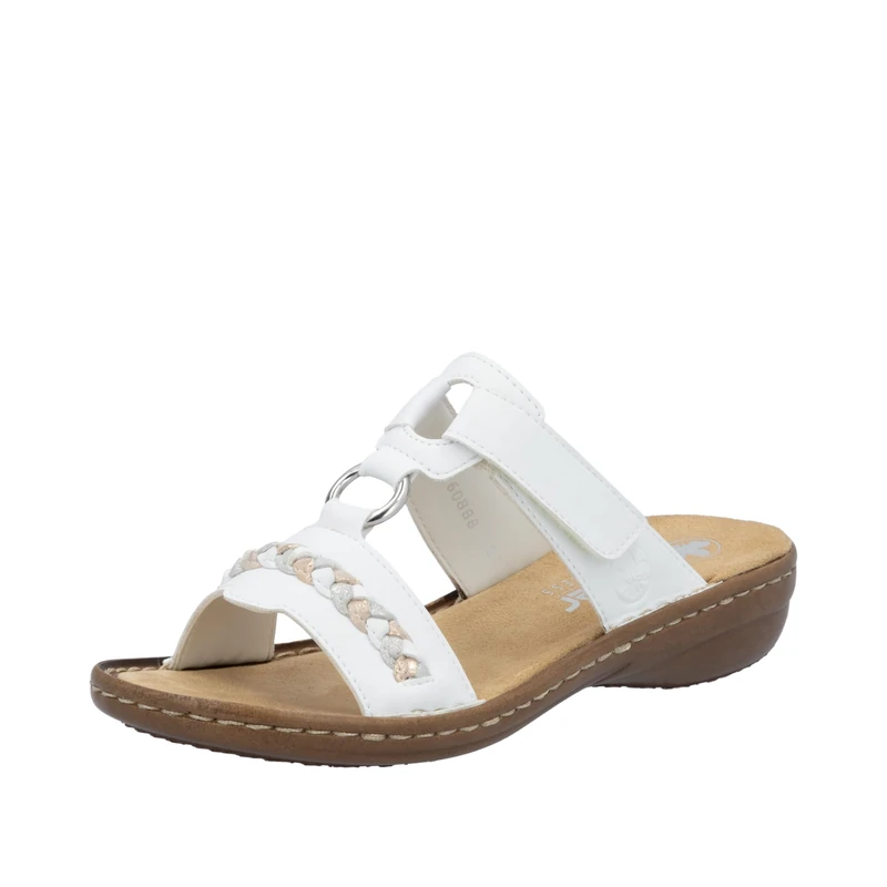 Rieker Women's Strappy Sandals 608D1, Women's Sandals, Summer Shoes, white 80, 6.5 UK