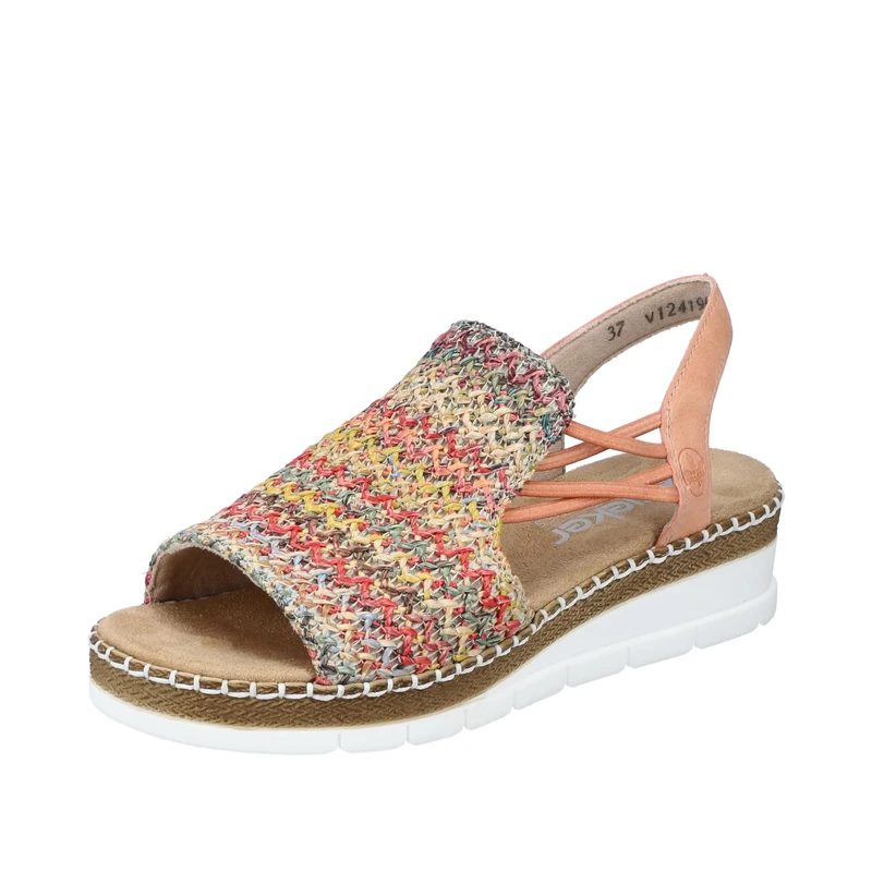Rieker Women's Spring/Summer V1975 Closed Sandals, Beige (Pearl/Sky/Dusky Pink 60), multicoloured, 6 UK