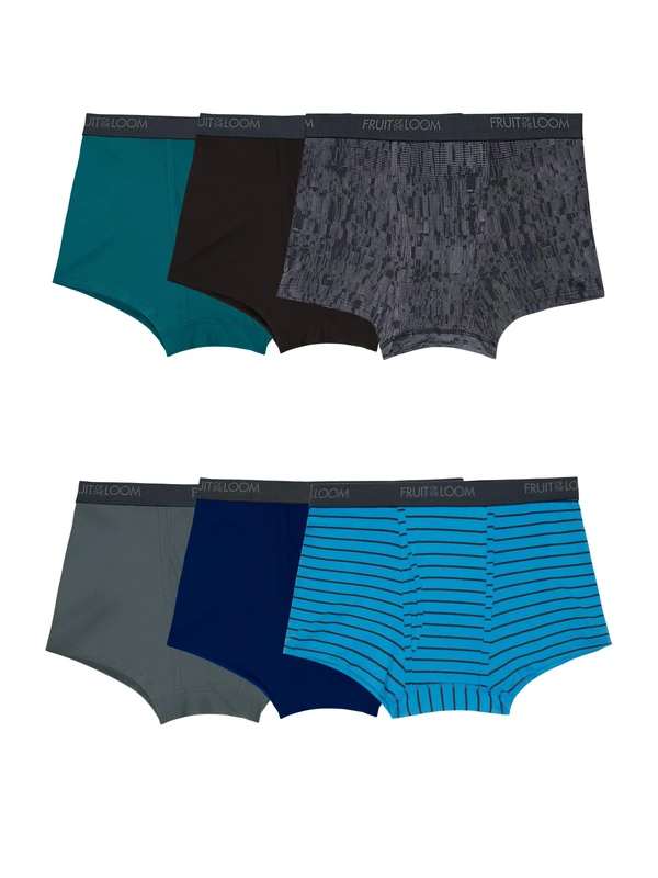 Fruit of the Loom Men's Standard Micro Stretch Boxer Briefs, Designed to Move with You, Lightweight & Moisture Wicking, Trunk-6 Pack-Assorted Colors