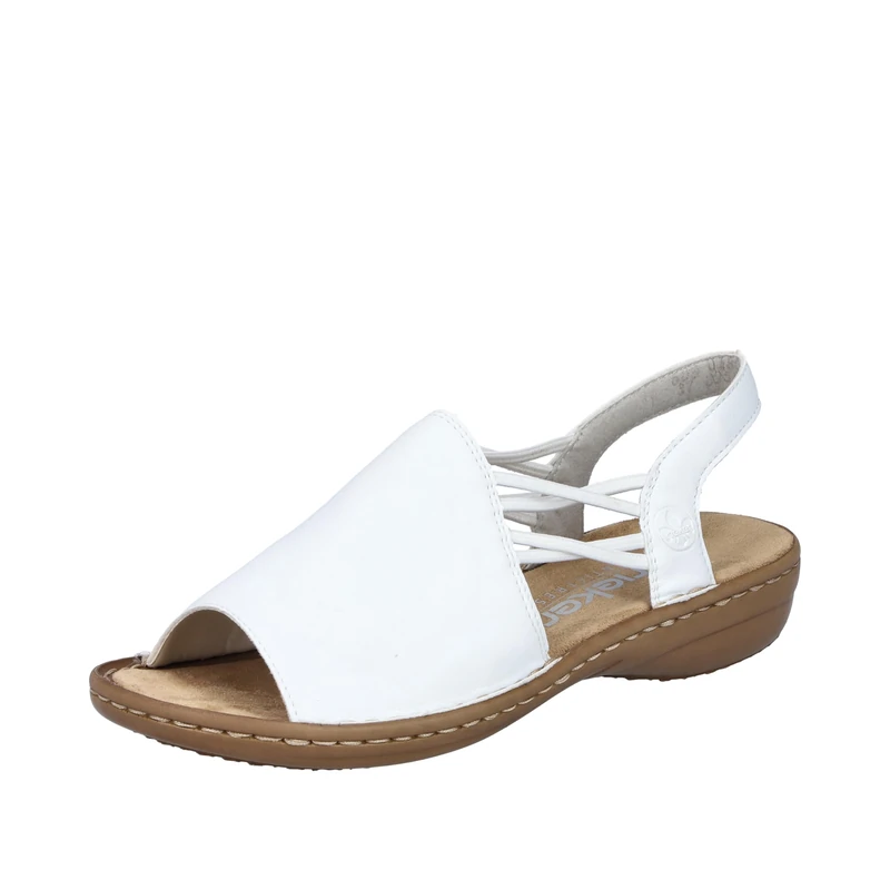 Rieker Women's Strappy Sandals 608D1, Women's Sandals, Summer Shoes, white 80, 8 UK