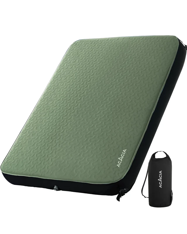 ACACIA 4.3" Thick Self Inflating Sleeping Pad with Foam | Innovative Y-Shaped Telescopic Structure | Ultraportable Camping Mattress | Outdoor Compact Air Mat for Tent | Queen