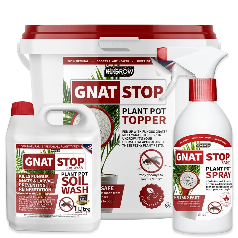 Gnat Stop Ultimate Ultimate Gnat Stop Killer Kit | 3-in-1 Combo: Gnat Stop Plant Pot Topper, Gnat Stop Spray, and Gnat Stop Soil Wash | Complete Solution (Small Combo Kit Perfect for Houseplants)