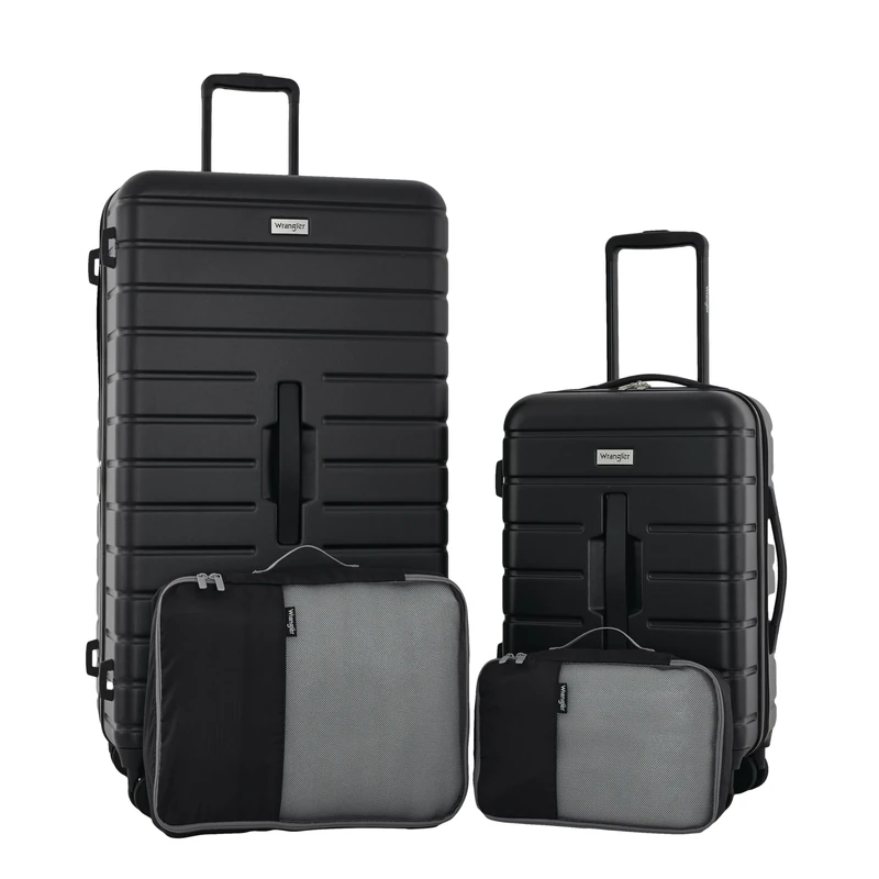 Travelers Club Wrangler Tall Trunk Luggage, Black, Tall Trunk Luggage 4 Piece Set