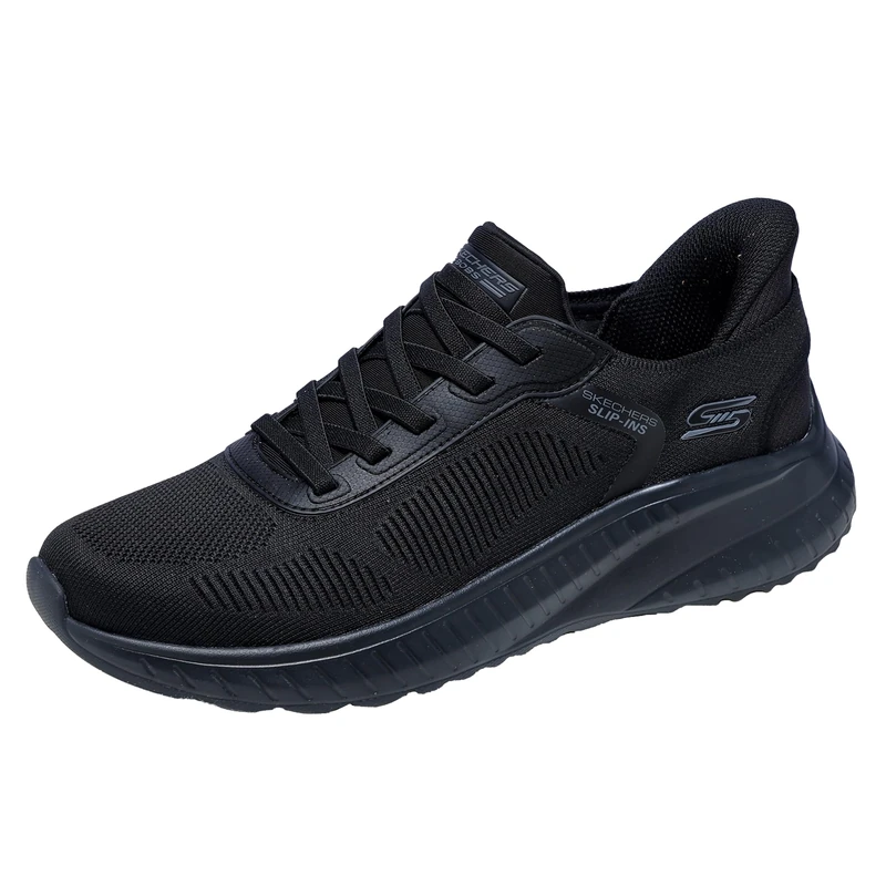 Skechers Men's Bobs Squad Chaos Solid Step Trainers, Black Knit, 5.5 UK - Image 1