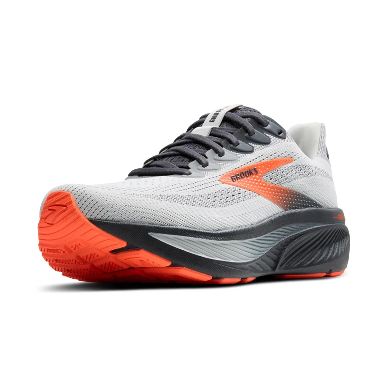 Brooks Men’s Ghost 17 Neutral Running Shoe, Oyster Mushroom/Orange/Ebony, 9 UK