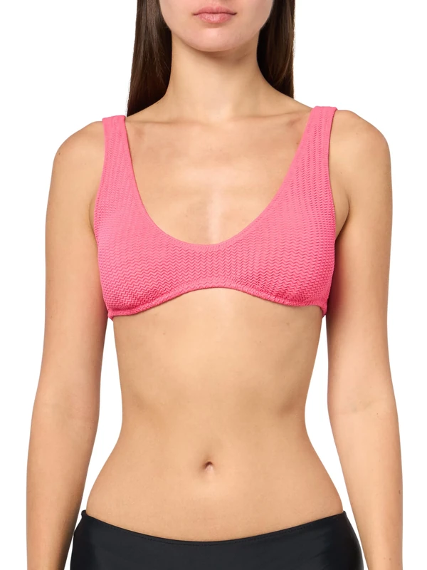 Seafolly Women's Over The Shoulder Tie Back Scoop Front Bikini Top Swimsuit, Sea Dive Snapdragon, 8