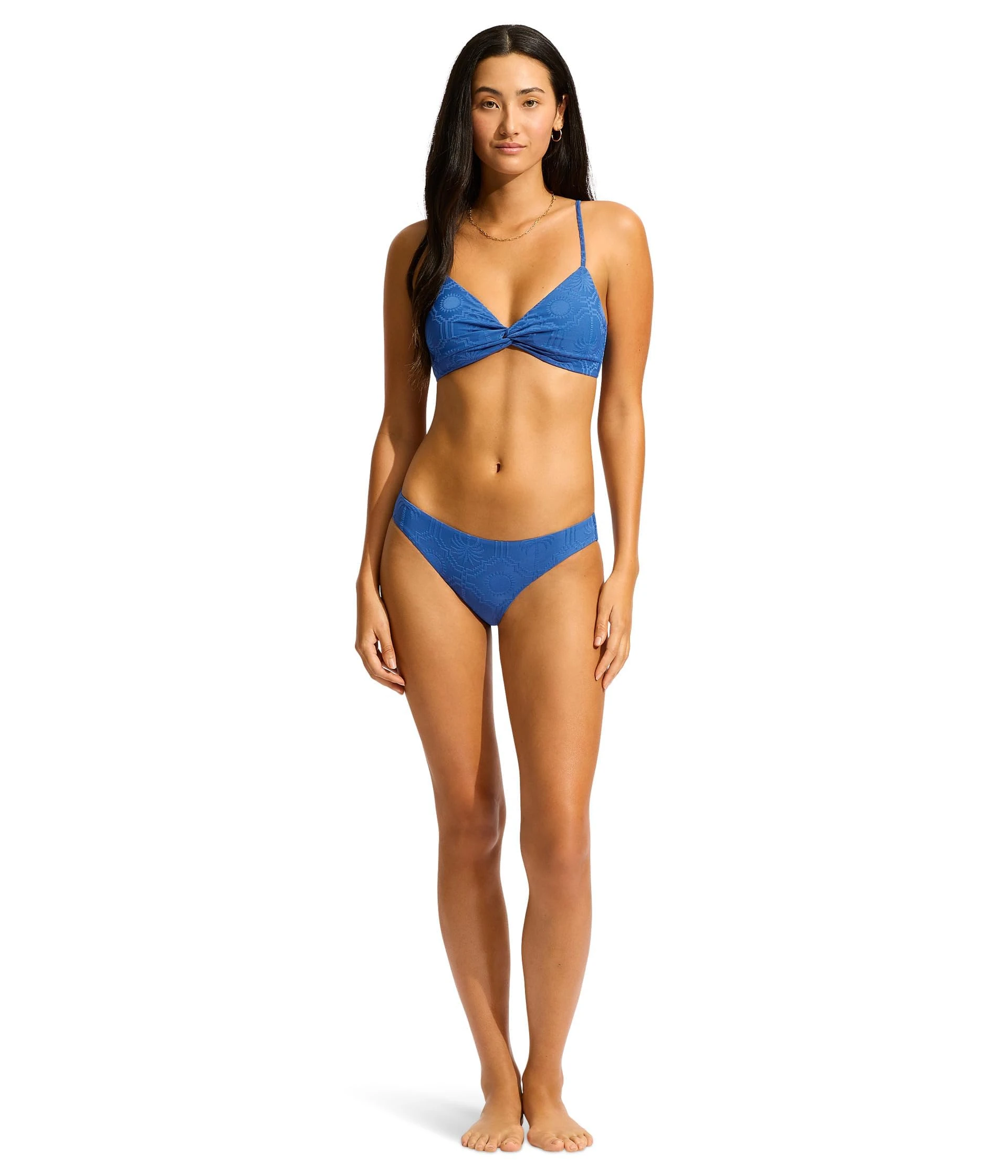 Seafolly Women's Hipster Full Coverage Bikini Bottom Swimsuit, Oasis Ultramarine, 12