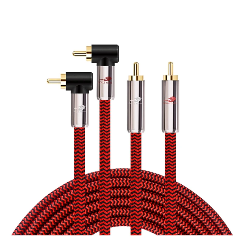 AJOHBM Audiophile Audio Cable Dual RCA to Dual RCA Compatible With AMP Sub-woofer Speaker Car DVD 2 RCA OFC Shielding Cable 1M 2M 3M 5M 8M 10M 12M(L-I,5meter)