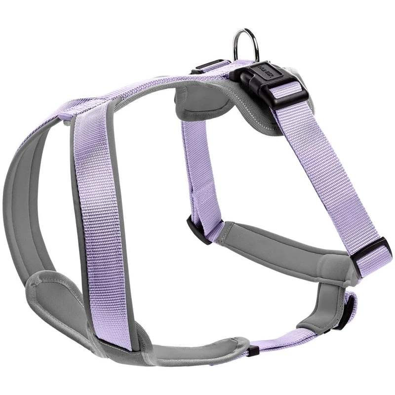 HUNTER Neoprene Dog Harness, Colour: Lavender/Grey, Durable Nylon, Soft Neoprene Padded, Reflective 3M Scotchlite Reflective Material, Easy Care, Comfortable, Size: L