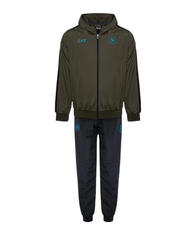 SSC NAPOLI Official Product EA7 Representation Tracksuit, Nylon Olive Night Adult 2024/2025 – 5XL